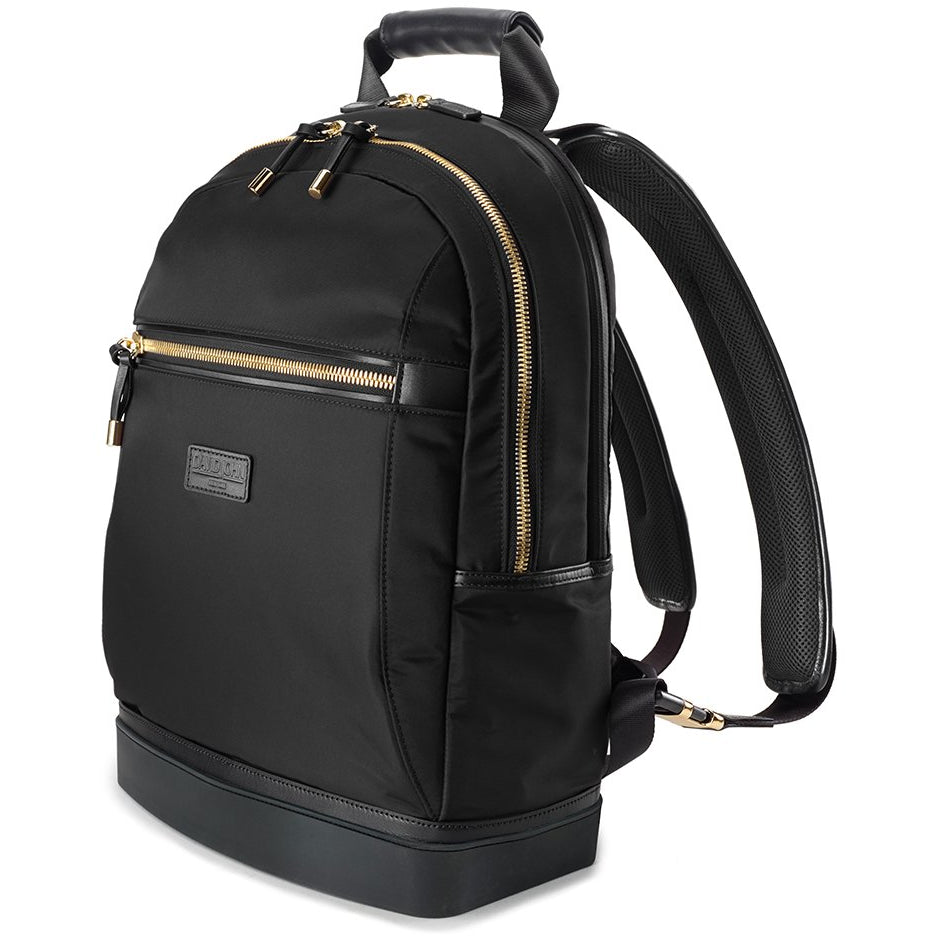 black leather and gold backpack Madison Backpack