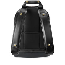 david john new york, madison backpack, black backpack, black and gold