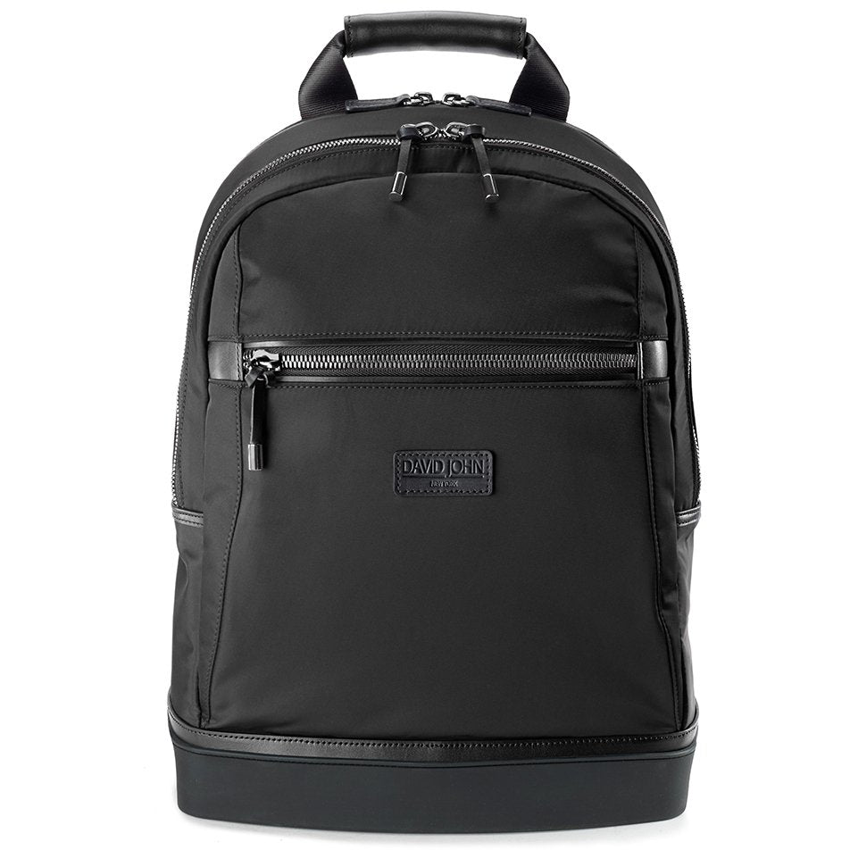 Unique Round Black Leather Backpack Bag - Black